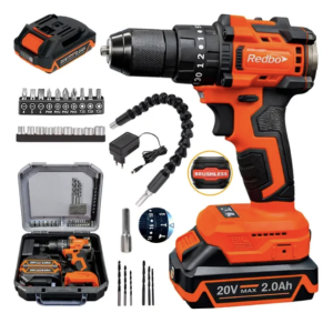 TALADRO ATORNILLADOR BRUSHLESS INALAMBRICO 10mm+40Nm 20V 2.0Ah*2 RB-20BLSS REDBO