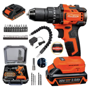 TALADRO ATORNILLADOR BRUSHLESS INALAMBRICO 10mm+40Nm 20V 2.0Ah*2 RB-20BLSS REDBO